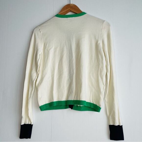 The Webster for Target dressy ivory and green cardigan size medium - Picture 3 of 9